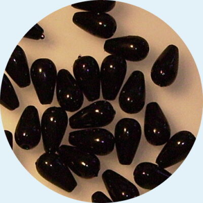 Acrylic Pearl Centre Drill Drop 7 X 11mm Black 50grams