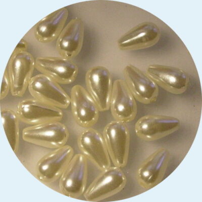 Acrylic Pearl Centre Drill Drop 7 X 11mm Cream 5grams 25 pcs
