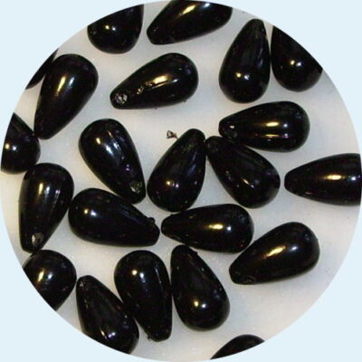 Acrylic Pearl Top Drill Drop 7 X 11mm Black 5grams 25 pieces