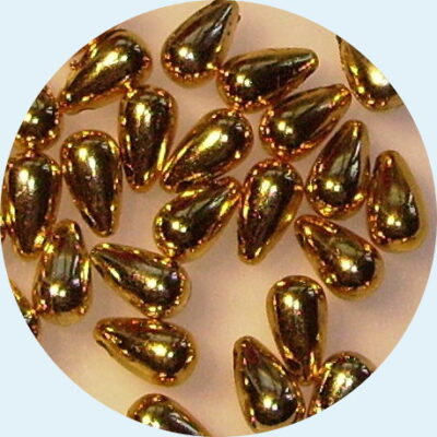 Acrylic Pearl Top Drill Drop 7 X 11mm Gold 50grams 250 pieces