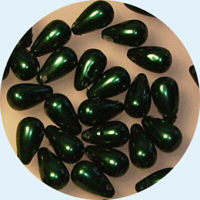 Acrylic Pearl Top Drill Drop 7 X 11mm Green 5grams 25 pieces