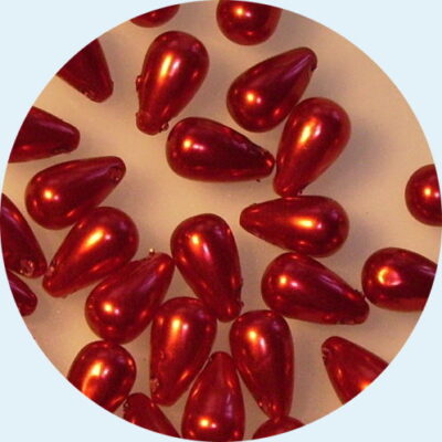 Acrylic Pearl Top Drill Drop 7 X 11mm Red 5grams 25 pieces