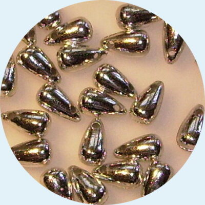 Acrylic Pearl Top Drill Drop 7 X 11mm Silver 50gams 250 pieces