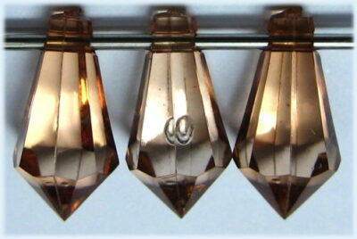 Acrylic Faceted Drop - Top Drill - 7 x 11mm - Tortoise