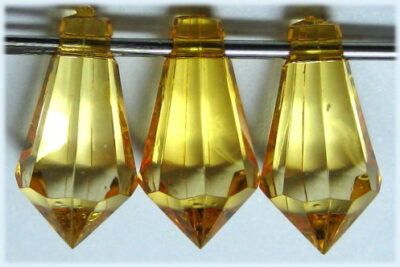 Acrylic Faceted Drop - Top Drill - 7 x 11mm - Sun Gold