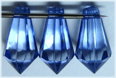 Acrylic Faceted Drop - Top Drill - 7 x 11mm - Dark Sapphire