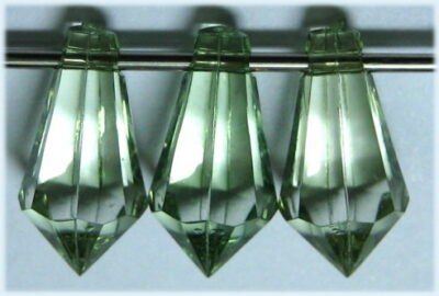 Acrylic Faceted Drop - Top Drill - 7 x 11mm - Green Aqua