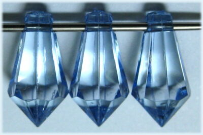 Acrylic Faceted Drop - Top Drill - 7 x 11mm - Light Sapphire