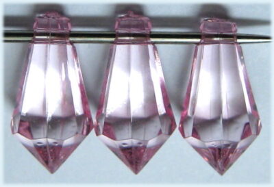 Acrylic Faceted Drop - Top Drill - 7 x 11mm - Pink