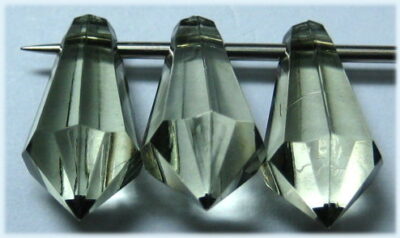 Acrylic Faceted Drop - Top Drill - 7 x 11mm - Olive Green