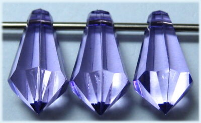 Acrylic Faceted Drop - Top Drill - 7 x 11mm - Purple