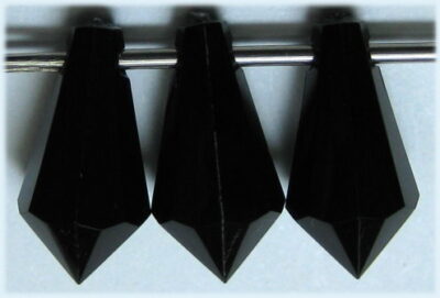 Acrylic Faceted Drop - Top Drill - 7 x 11mm - Black