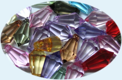 Acrylic Faceted Drop - Top Drill - 7 x 11mm - Mauve