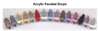 Acrylic Faceted Drop - Top Drill - 7 x 11mm - Mixed