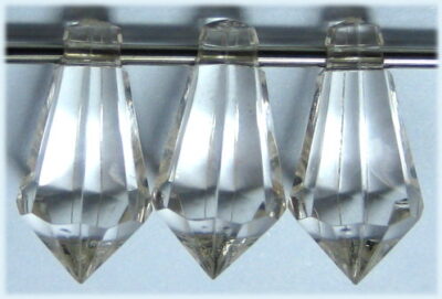 Acrylic Faceted Drop - Top Drill - 7 x 11mm - Crystal