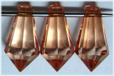Acrylic Faceted Drop - Top Drill - 7 x 11mm - Orange