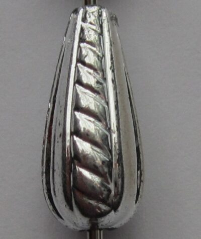 Acrylic Faceted Drop - Centre Drill - 8 x 18mm - Silver