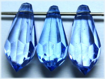 Acrylic Faceted Drop - Top Drill - 8 x 18mm - Dark Sapphire