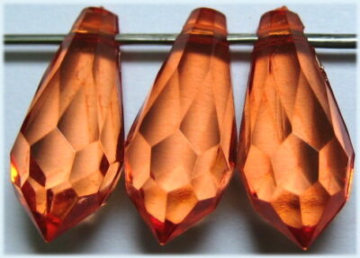 Acrylic Faceted Drop - Top Drill - 8 x 18mm - Orange
