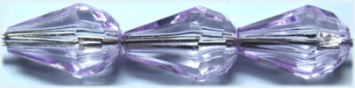 Acrylic Faceted Drop - Centre Drill - 8 x 12mm - Mauve