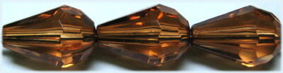 Acrylic Faceted Drop - Centre Drill - 8 x 12mm - Tortoise