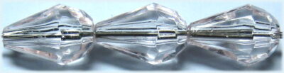 Acrylic Faceted Drop - Centre Drill - 8 x 12mm - Champagne