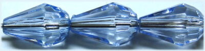 Acrylic Faceted Drop - Centre Drill - 8 x 12mm - Light Sapphire