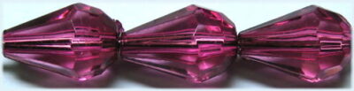 Acrylic Faceted Drop - Centre Drill - 8 x 12mm - Rose Pink