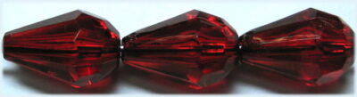 Acrylic Faceted Drop - Centre Drill - 8 x 12mm - Ruby