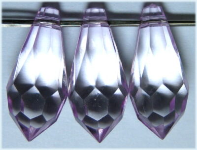 Acrylic Faceted Drop - Top Drill - 8 x 18mm - Mauve