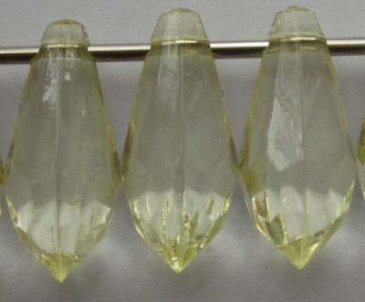 Acrylic Faceted Drop - Top Drill - 8 x 18mm - Yellow