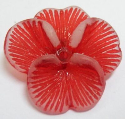 Pansy -Acrylic Small - 22mm Red - 4 pieces