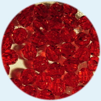 4mm Acrylic Faceted Transparent Raspberry 100 grams