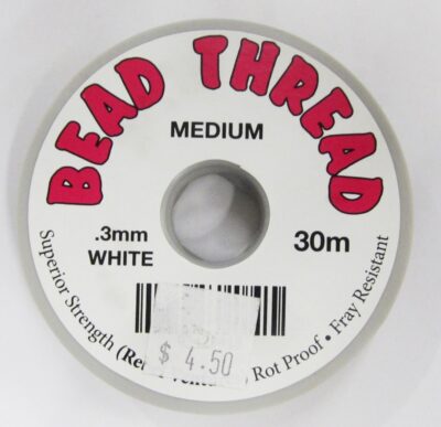 Beading Thread Medium White 30 Metres