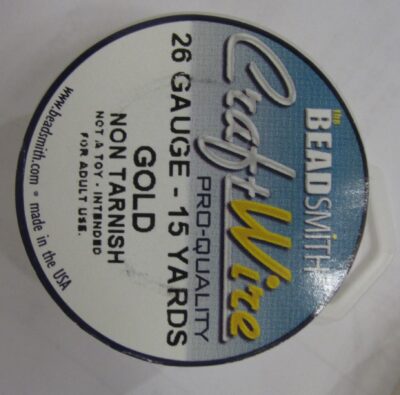 Craft Wire 26 Gauge 15 yards  -  13.7 meters Gold