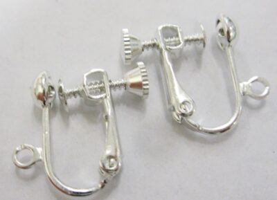 Earrings Clip on /Screw  Silver Plated 5pr