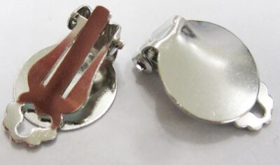 Earrings Clip on/Flat pad 13mm Silver Plated 5pr