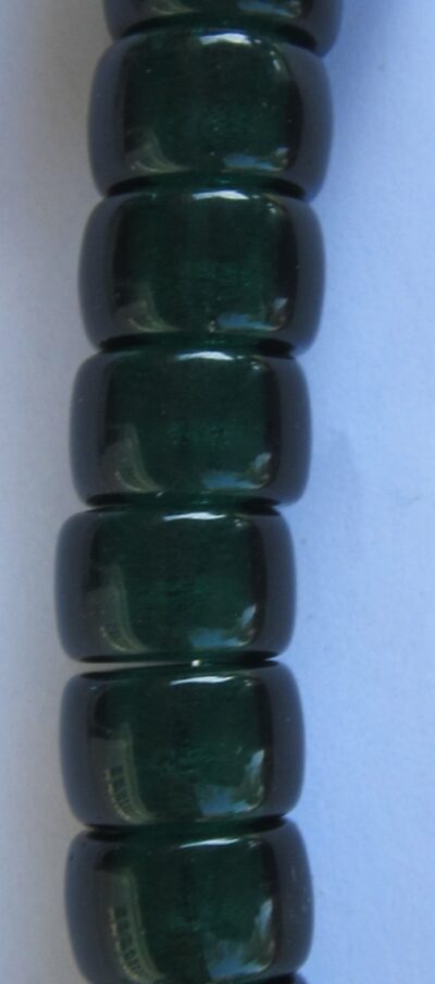 GLASS JUG  BEADS 9mm Dark Green Transparent 40pieces