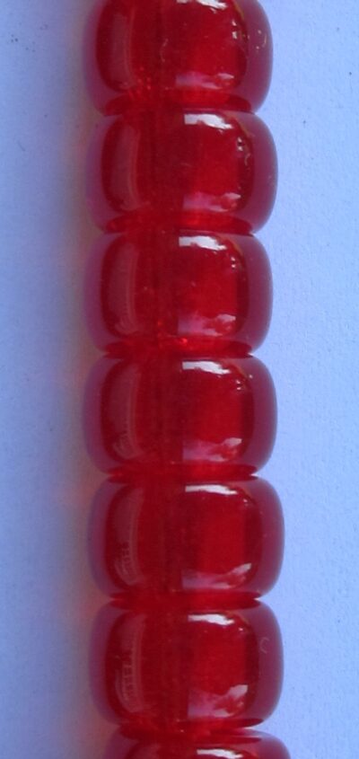 GLASS JUG  BEADS 9mm Red Transparent 40pieces