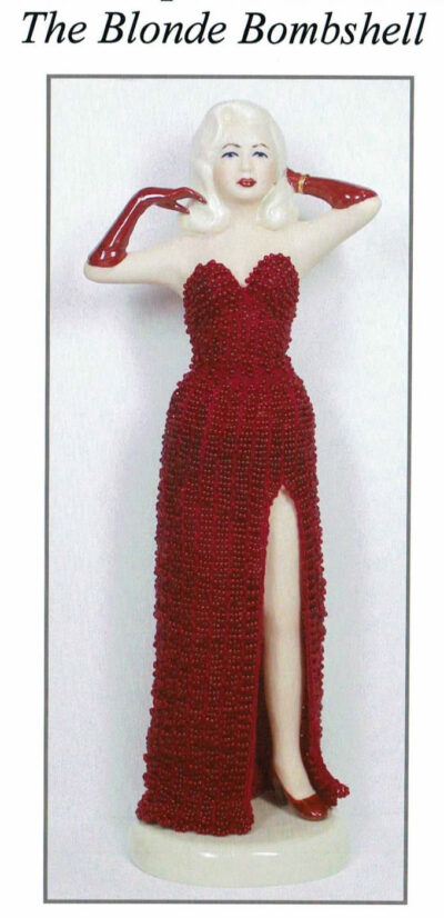 THE BLONDE BOMSHELL KNITTED PORCELAIN HALF DOLL DRESS