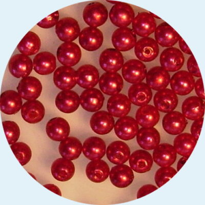 Acrylic Round Pearl 8mm Red 10grams 40 PCS