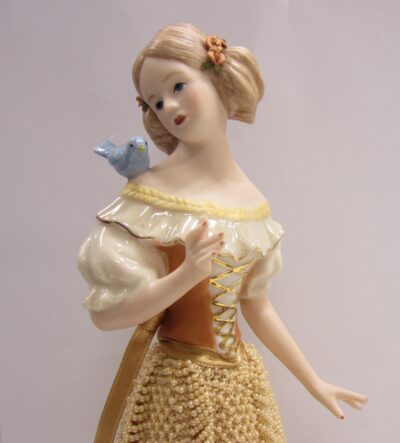 Deborah with Bird, Porcelain Half Doll.