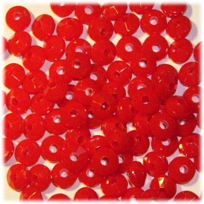 Acrylic  6mm Rondel Opaque Red 100grams