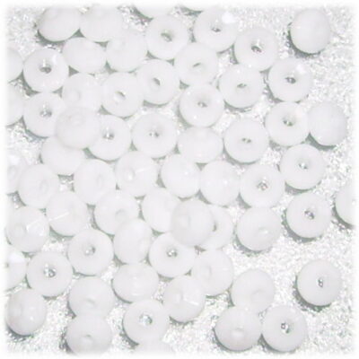 Acrylic  6mm Rondel Opaque White 100grams
