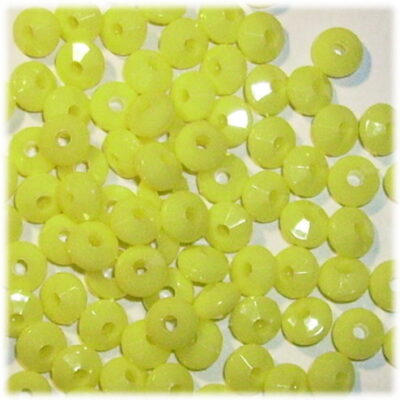 Acrylic  6mm Rondel Opaque Yellow 100pieces