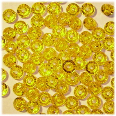 Acrylic  6mm Rondel Transparent Asid Yellow 100grams
