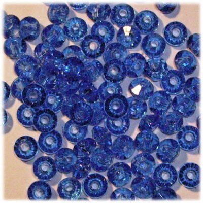Acrylic  6mm Rondel Transparent Blue 100pieces