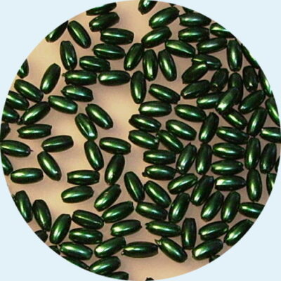 Acrylic Rice Pearl 7x4mm Green 5grams