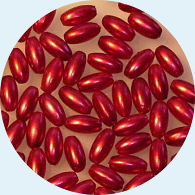 Acrylic Rice Pearl 7x4mm Red 5grams