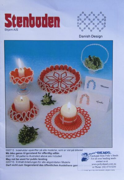 0715  Basket, Small Grease Guard, Table Card, Doily, Candle Stick, Large Grease Guard